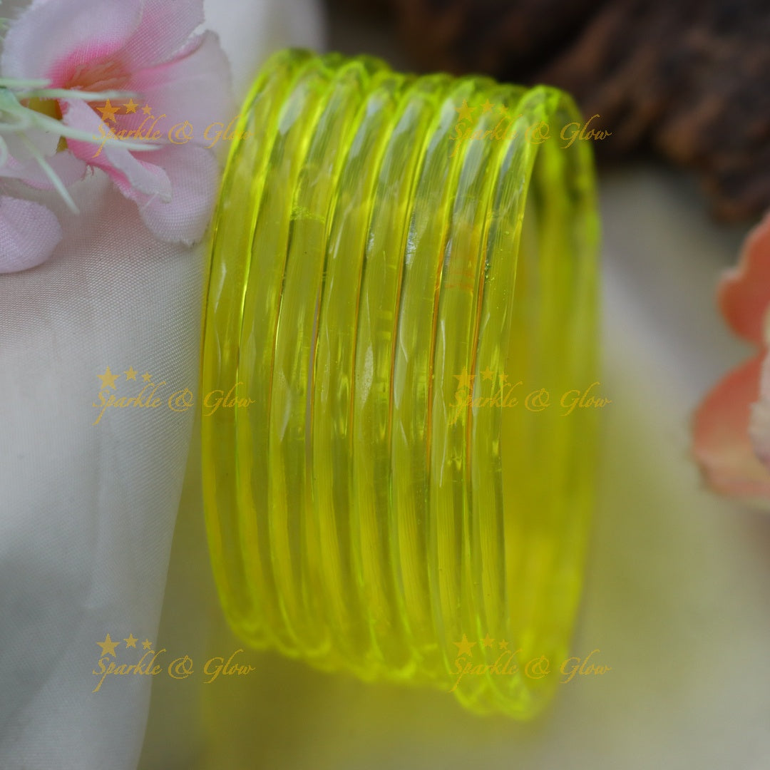 Exquisite Glass Bangles for Festive Charm-set of 8 bangles | Sparkle & Glow