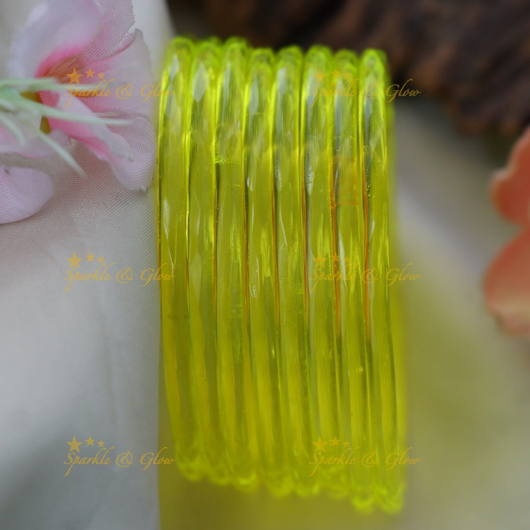 Exquisite Glass Bangles for Festive Charm-set of 8 bangles | Sparkle & Glow