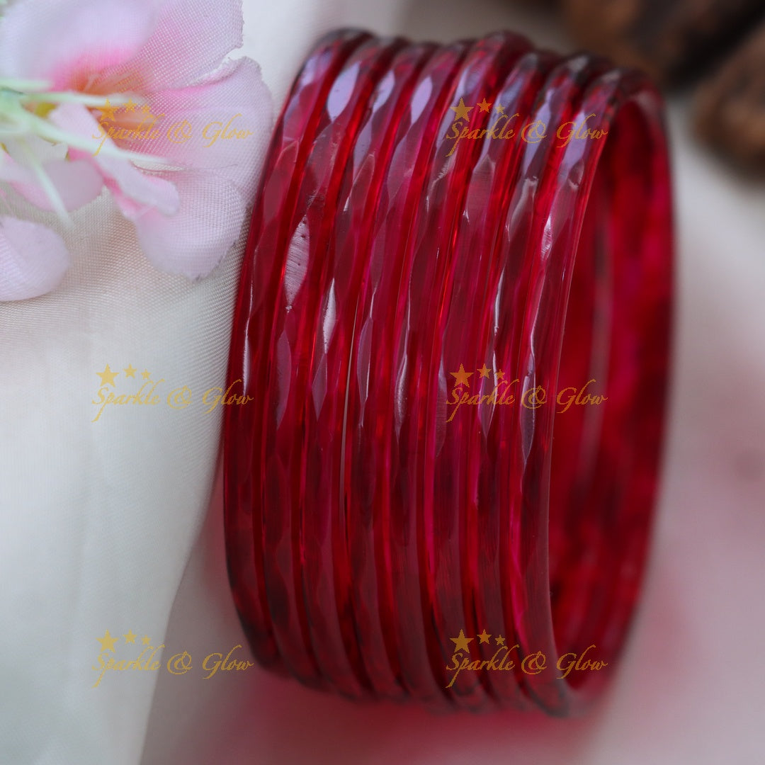Exquisite Glass Bangles for Festive Charm-set of 8 bangles | Sparkle & Glow