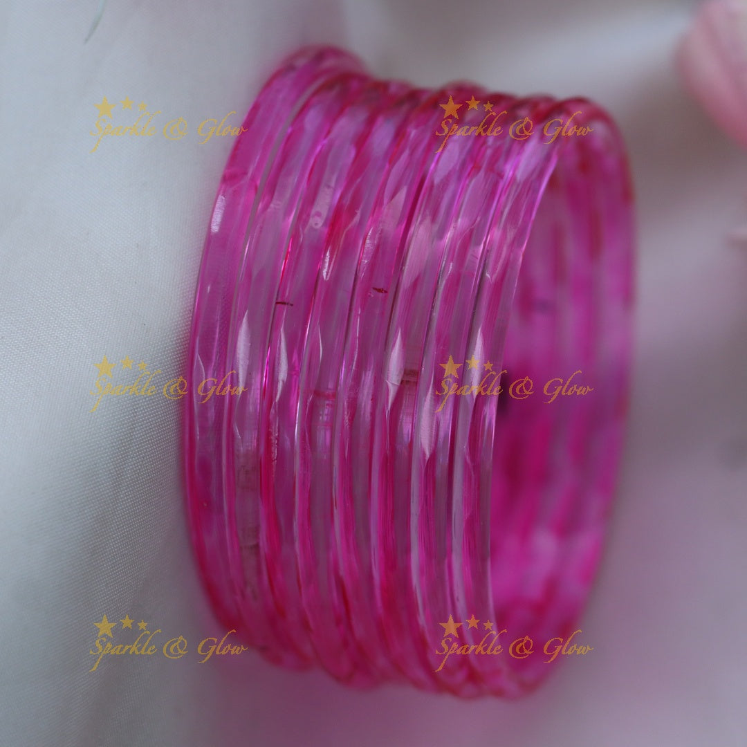 Exquisite Glass Bangles for Festive Charm-set of 8 bangles | Sparkle & Glow