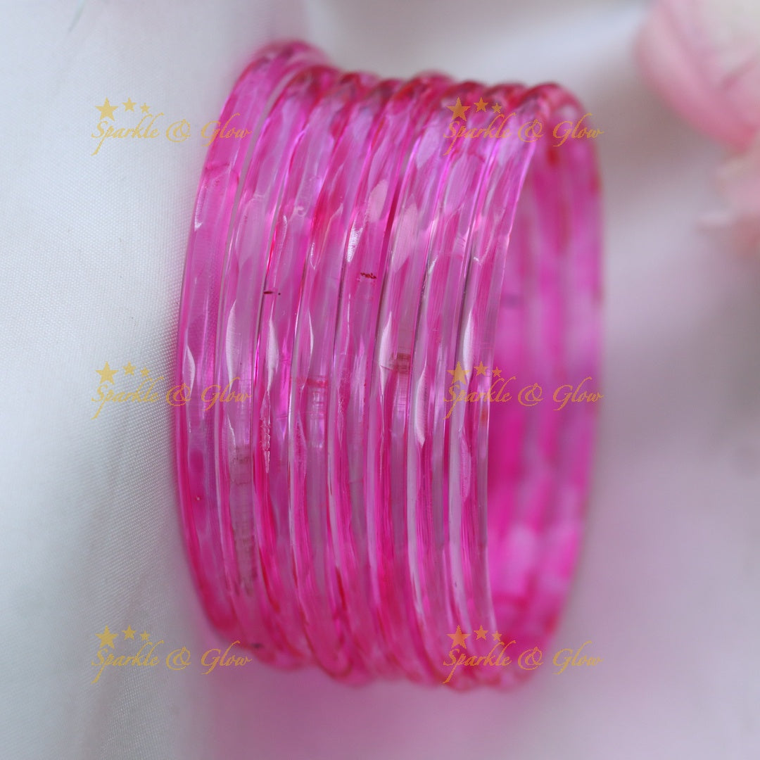 Exquisite Glass Bangles for Festive Charm-set of 8 bangles | Sparkle & Glow