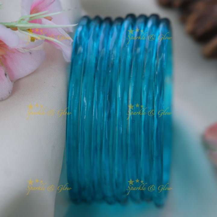 Exquisite Glass Bangles for Festive Charm-set of 8 bangles | Sparkle & Glow