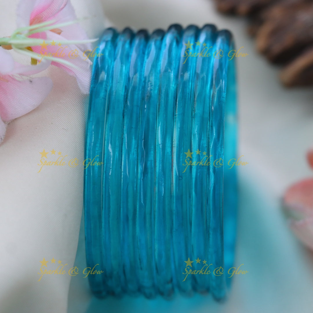 Exquisite Glass Bangles for Festive Charm-set of 8 bangles | Sparkle & Glow