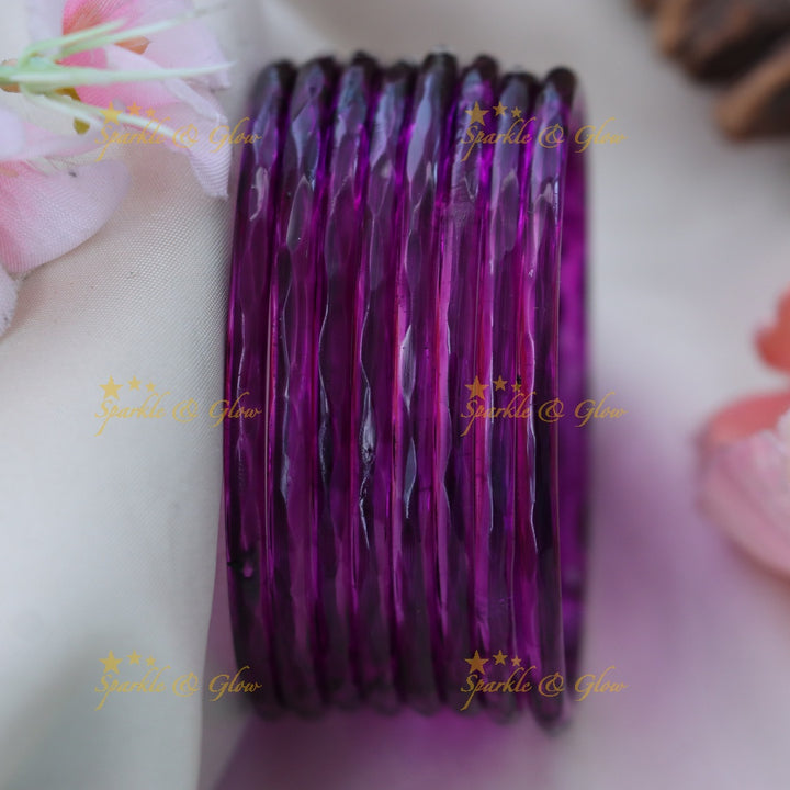 Exquisite Glass Bangles for Festive Charm-set of 8 bangles | Sparkle & Glow