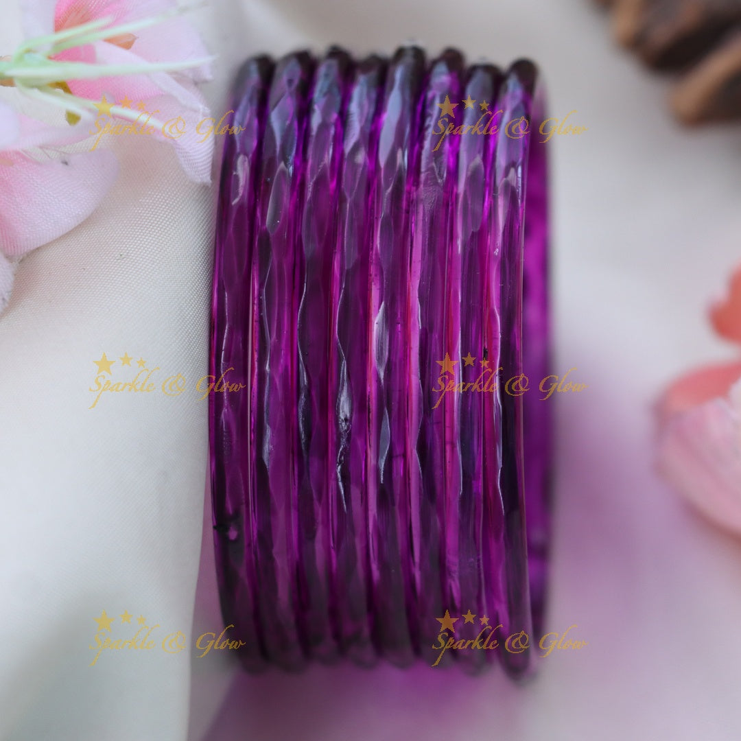 Exquisite Glass Bangles for Festive Charm-set of 8 bangles | Sparkle & Glow