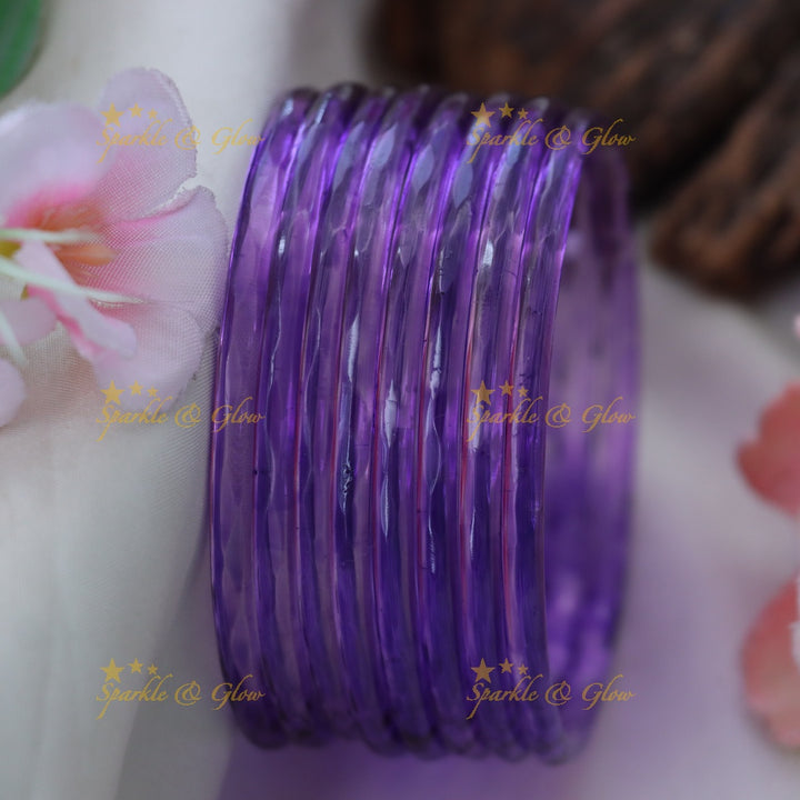 Exquisite Glass Bangles for Festive Charm-set of 8 bangles | Sparkle & Glow