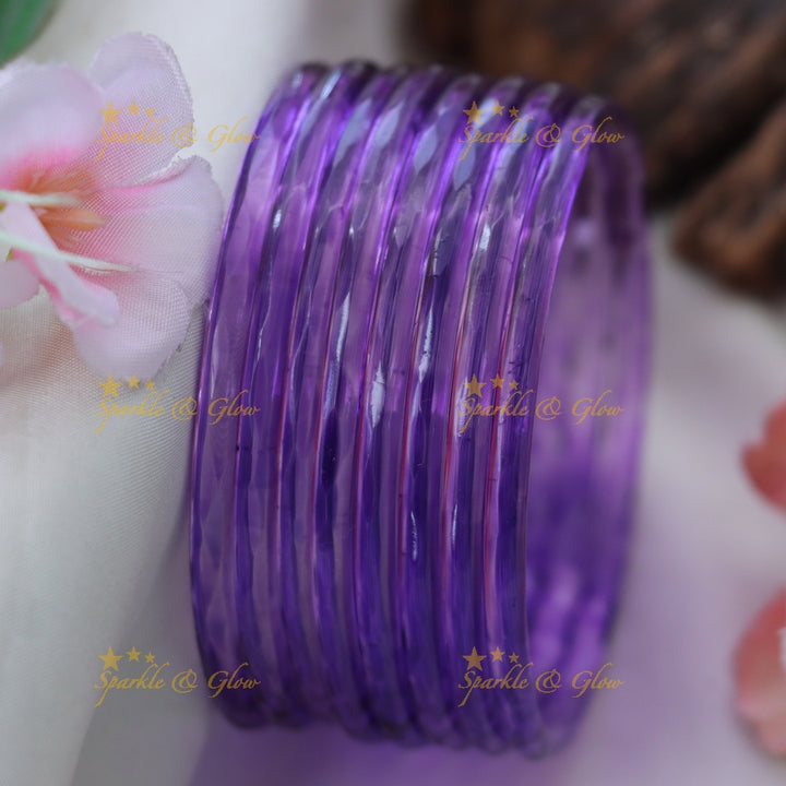 Exquisite Glass Bangles for Festive Charm-set of 8 bangles | Sparkle & Glow