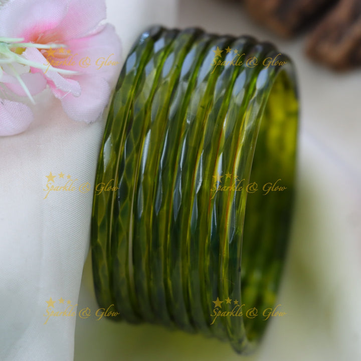 Exquisite Glass Bangles for Festive Charm-set of 8 bangles | Sparkle & Glow