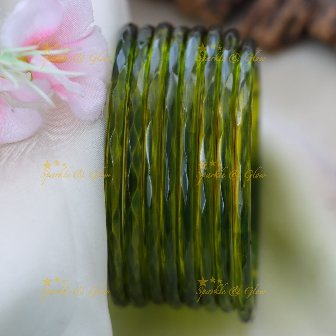 Exquisite Glass Bangles for Festive Charm-set of 8 bangles | Sparkle & Glow