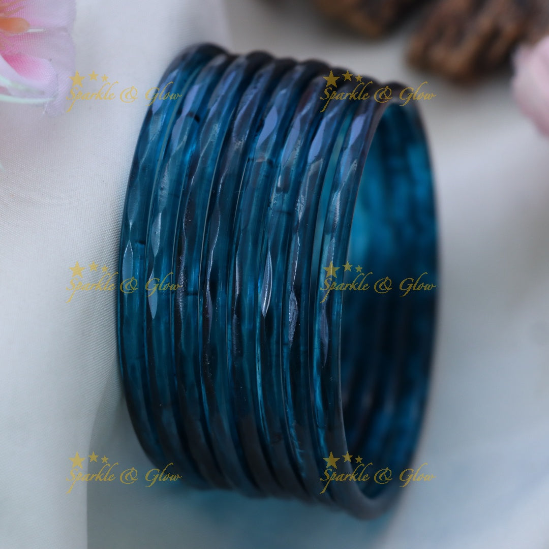 Exquisite Glass Bangles for Festive Charm-set of 8 bangles | Sparkle & Glow