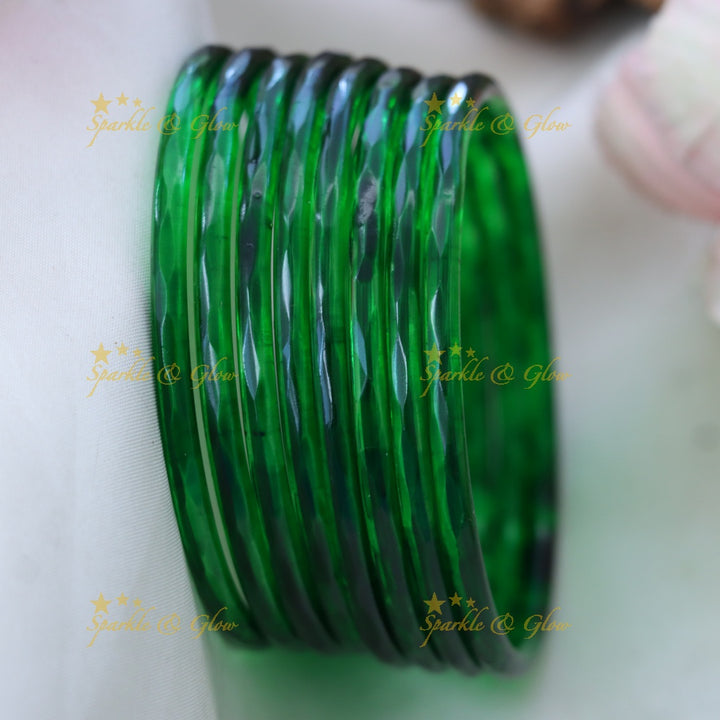 Exquisite Glass Bangles for Festive Charm-set of 8 bangles | Sparkle & Glow