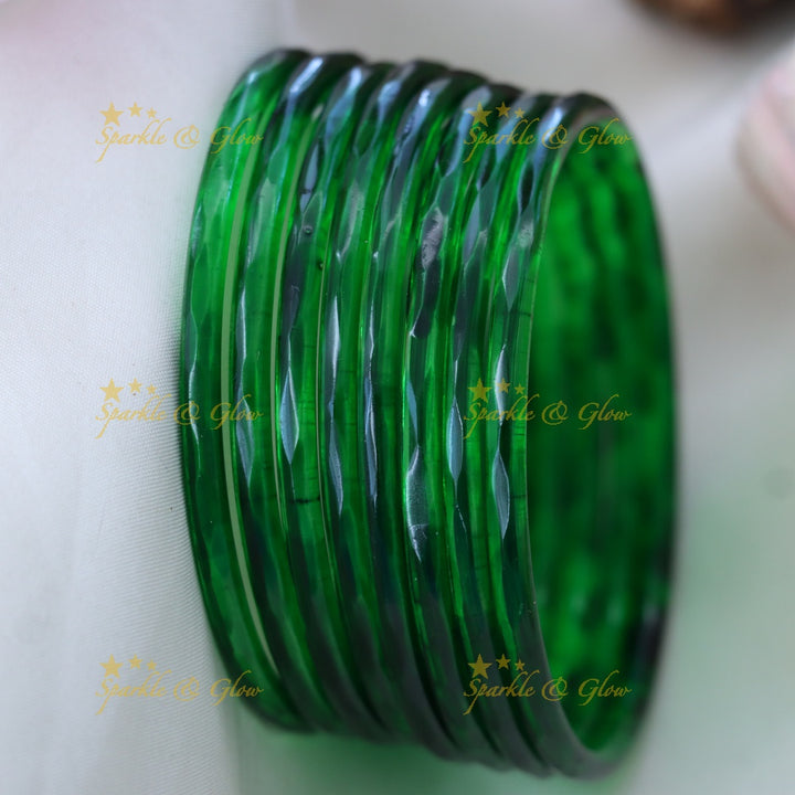 Exquisite Glass Bangles for Festive Charm-set of 8 bangles | Sparkle & Glow