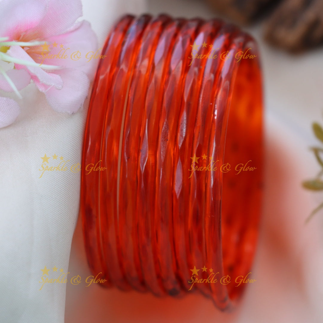 Exquisite Glass Bangles for Festive Charm-set of 8 bangles | Sparkle & Glow