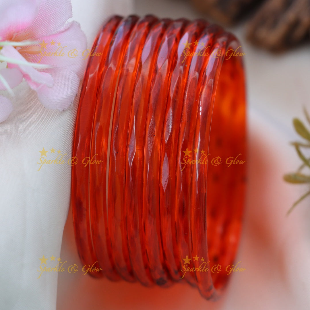 Exquisite Glass Bangles for Festive Charm-set of 8 bangles | Sparkle & Glow