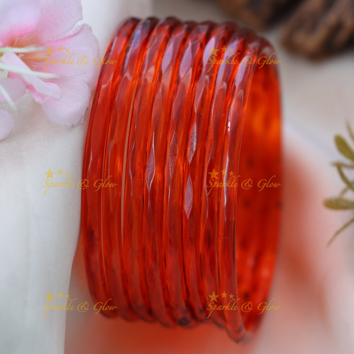 Exquisite Glass Bangles for Festive Charm-set of 8 bangles | Sparkle & Glow