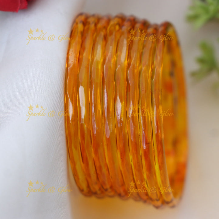 Exquisite Glass Bangles for Festive Charm-set of 8 bangles | Sparkle & Glow