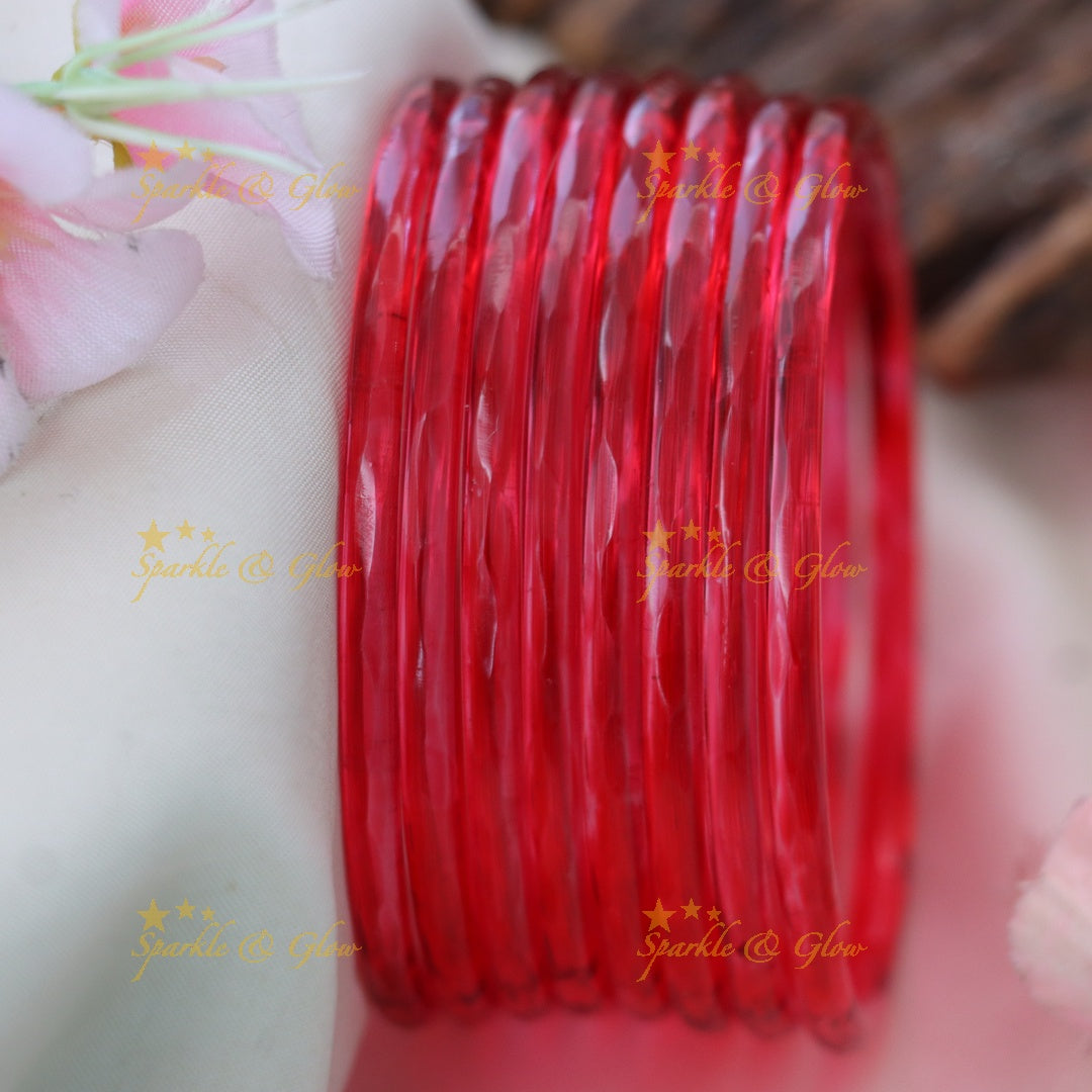 Exquisite Glass Bangles for Festive Charm-set of 8 bangles | Sparkle & Glow