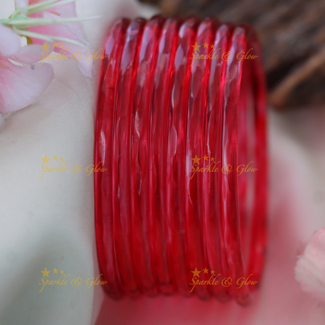 Exquisite Glass Bangles for Festive Charm-set of 8 bangles | Sparkle & Glow