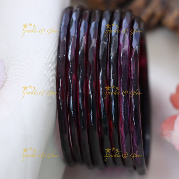 Exquisite Glass Bangles for Festive Charm-set of 8 bangles | Sparkle & Glow