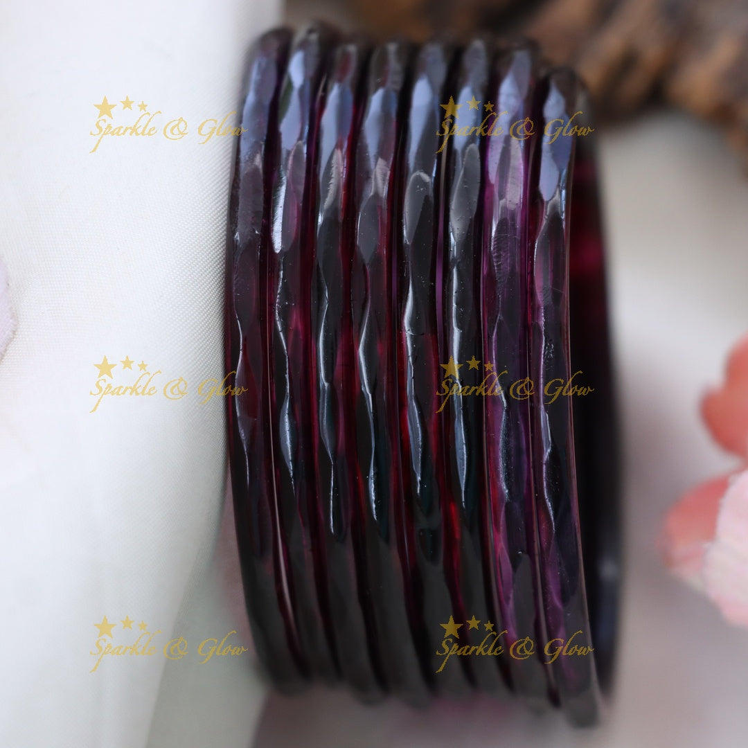 Exquisite Glass Bangles for Festive Charm-set of 8 bangles | Sparkle & Glow