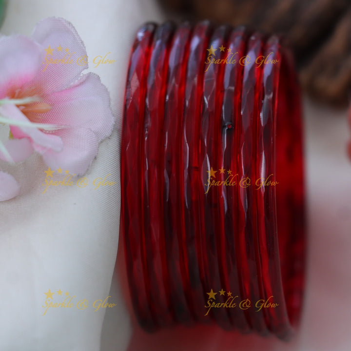 Exquisite Glass Bangles for Festive Charm-set of 8 bangles | Sparkle & Glow