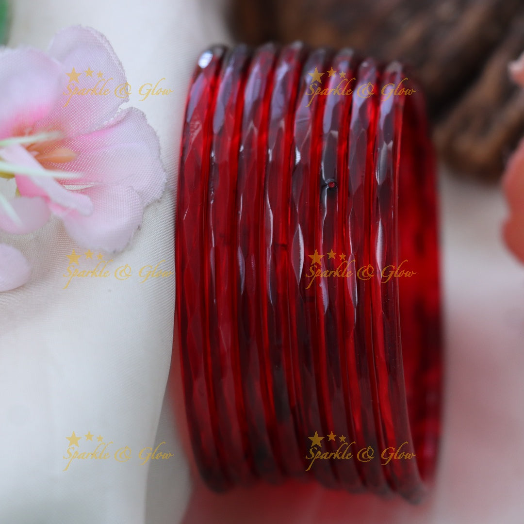 Exquisite Glass Bangles for Festive Charm-set of 8 bangles | Sparkle & Glow