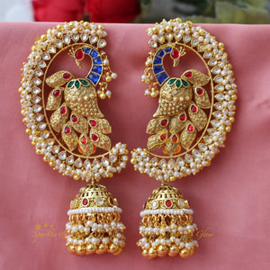 Luxurious Gold Cuff Jhumka Earrings for Weddings