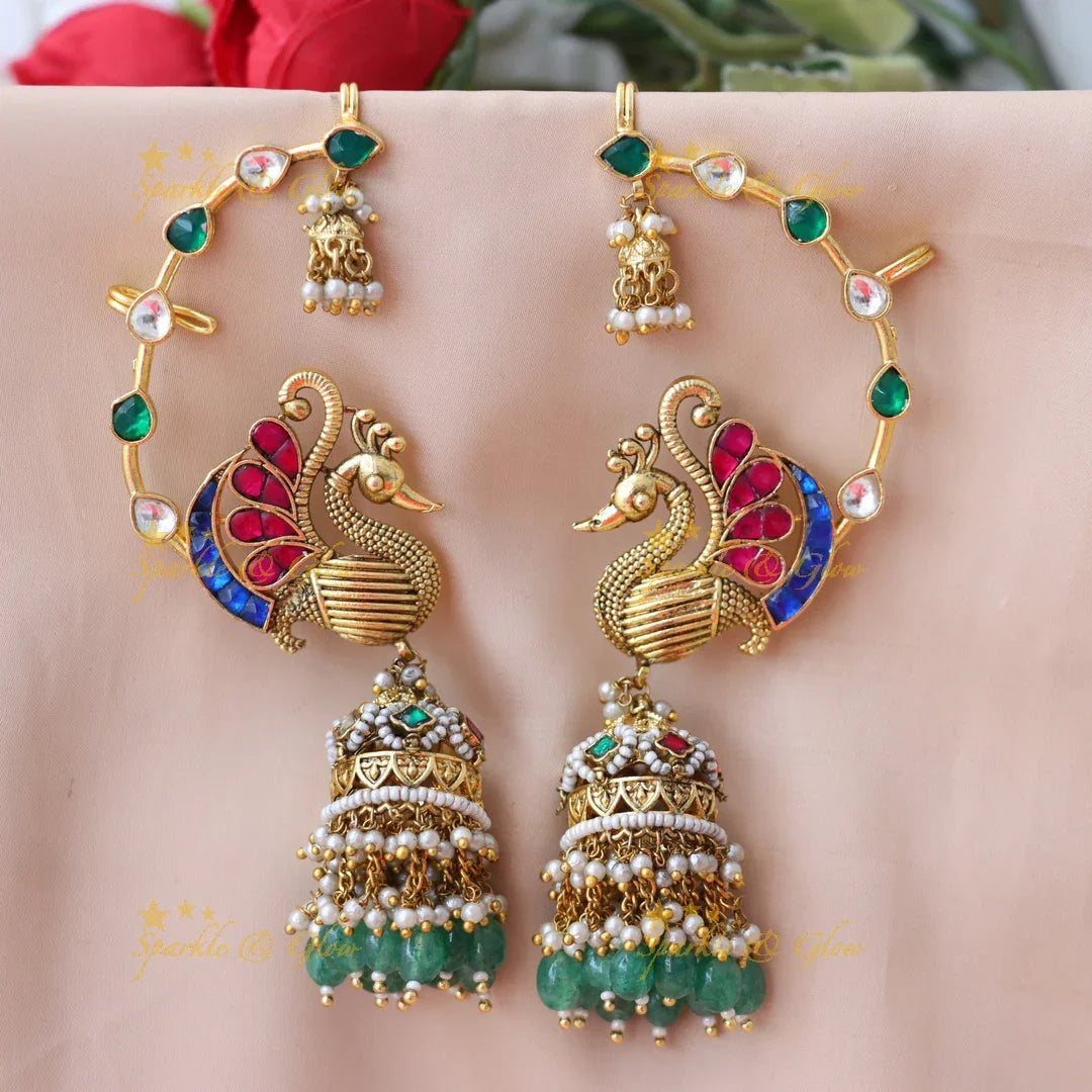 Elegant Gold Cuff Jhumka Earrings for Festive Joy