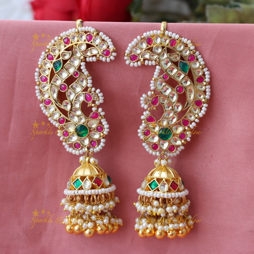 Exquisite Gold Cuff Jhumka Earrings for Weddings