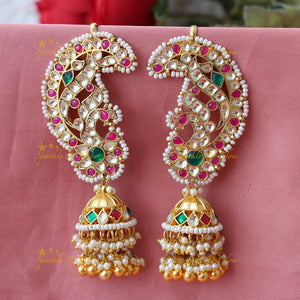 Exquisite Gold Cuff Jhumka Earrings for Weddings
