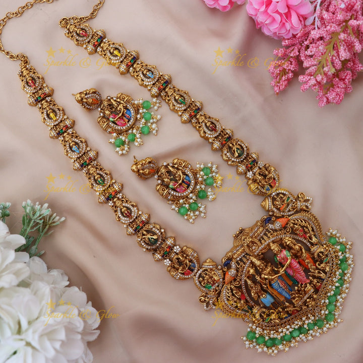 Exquisite Temple Necklace - Imitation Gold Elegance