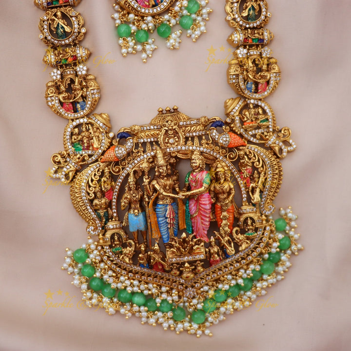 Exquisite Temple Necklace - Imitation Gold Elegance