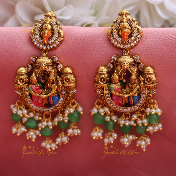 Exquisite Temple Necklace - Imitation Gold Elegance