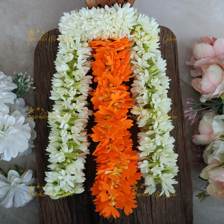 Traditional mullai & Kanakambara 3 Layer Floral Hair Clip