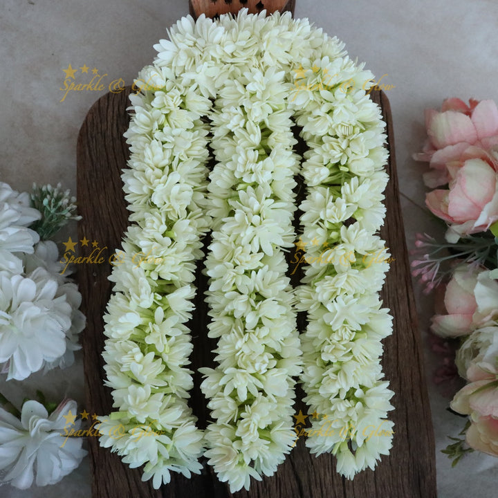 Traditional double layer Mullai poo three strings Floral Hair Clip