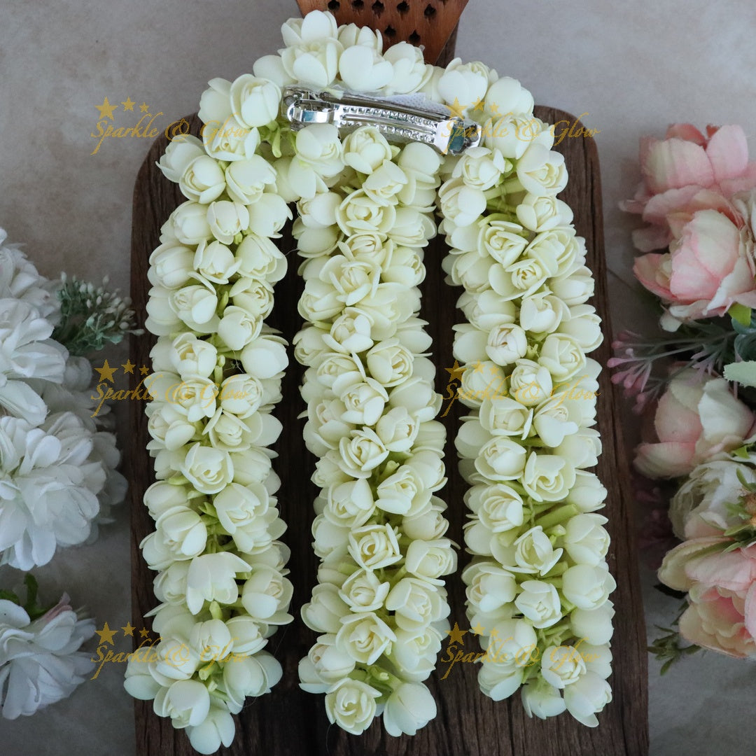 Traditional Bloomed Mottu malli 3 Layer Floral Hair Clip