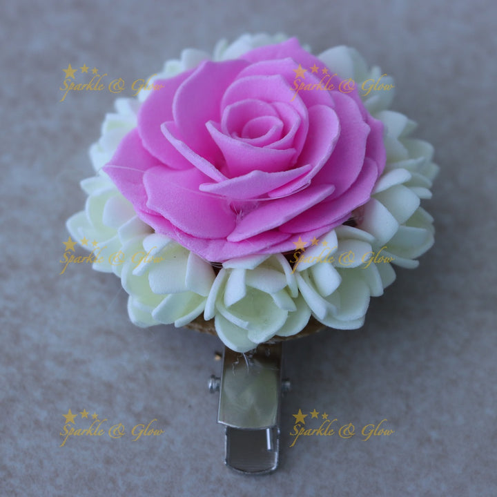 Elegant Jasmine Rose Style Hair Clip for Special Events