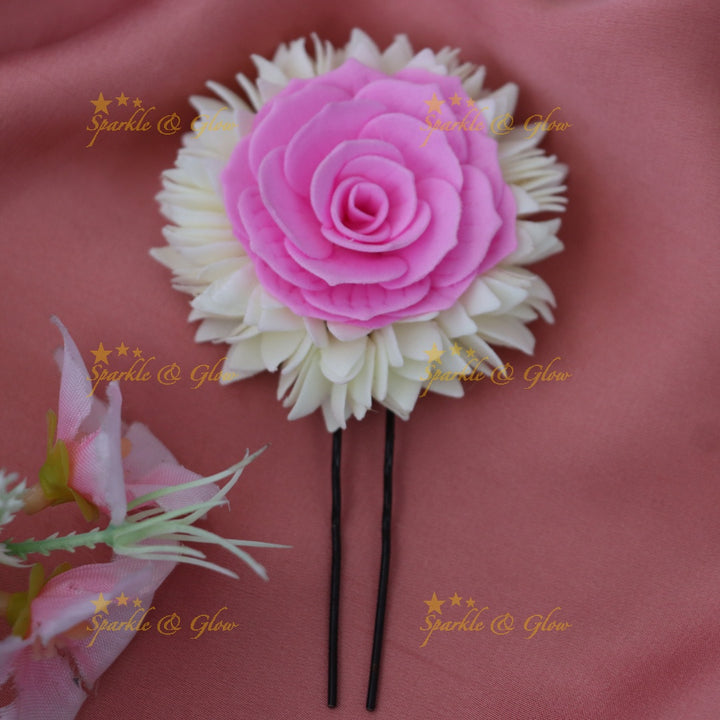 Elegant Jasmine Rose Hairpin for Weddings | Sparkle & Glow
