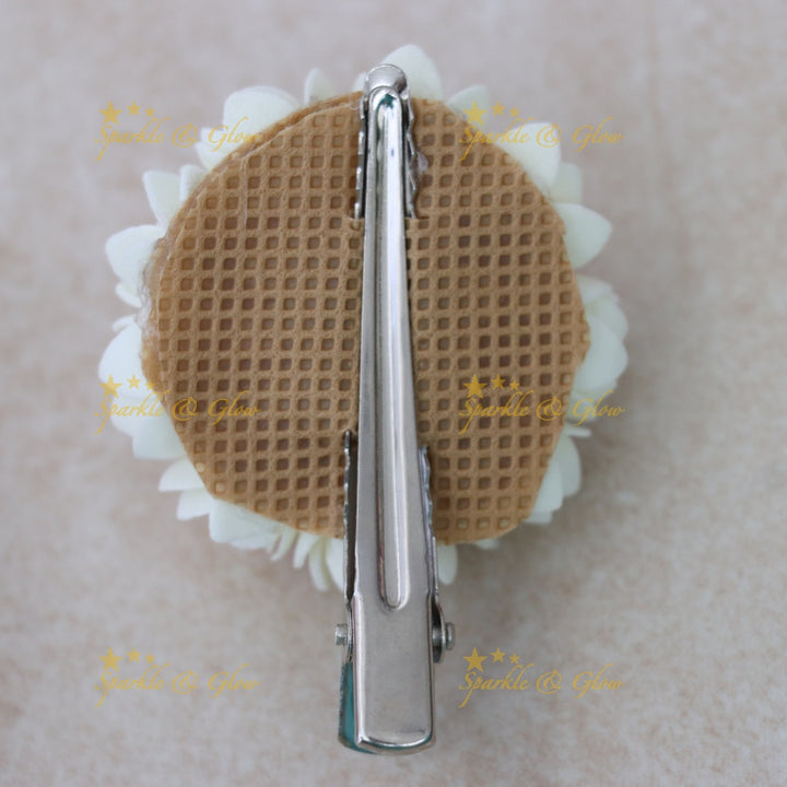 Enchanting Red Rose Jasmine Hair Clip for Festive Looks