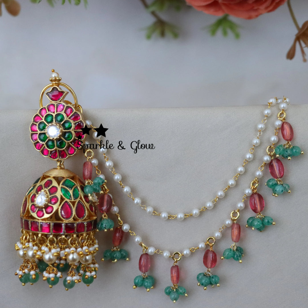 Discover Elegance with Our Jadau Kundan Earrings Set