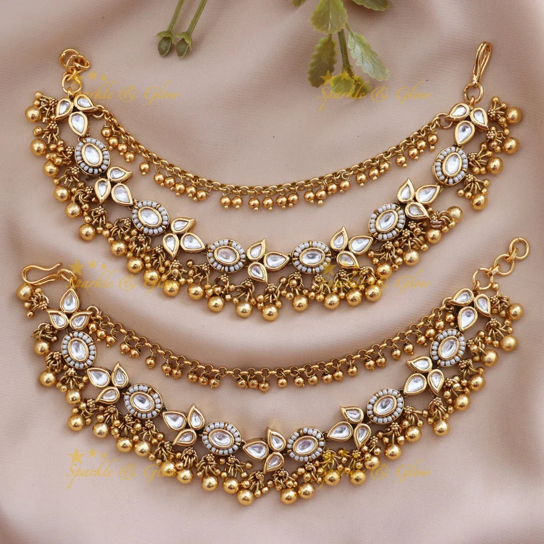 Elegant Gold Earchain for Weddings and Festivals
