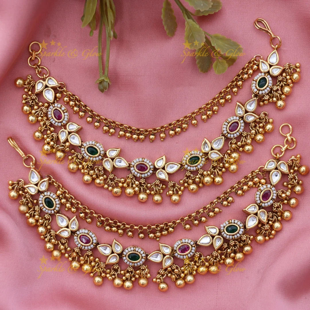 Elegant Gold Earchain for Weddings and Festivals