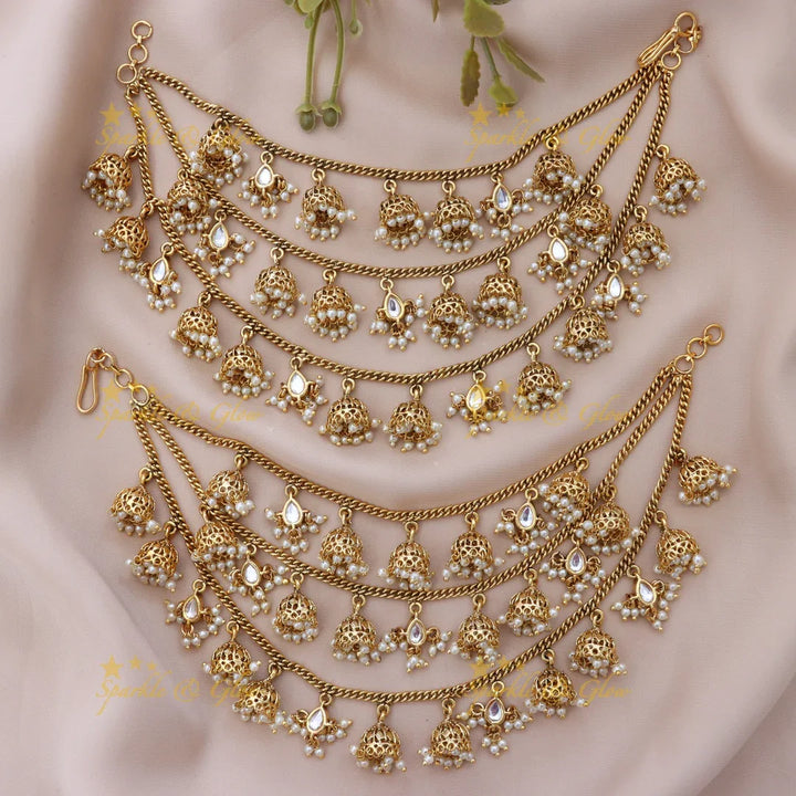 Exquisite Gold Alike Festive Ear Chains - New Arrival