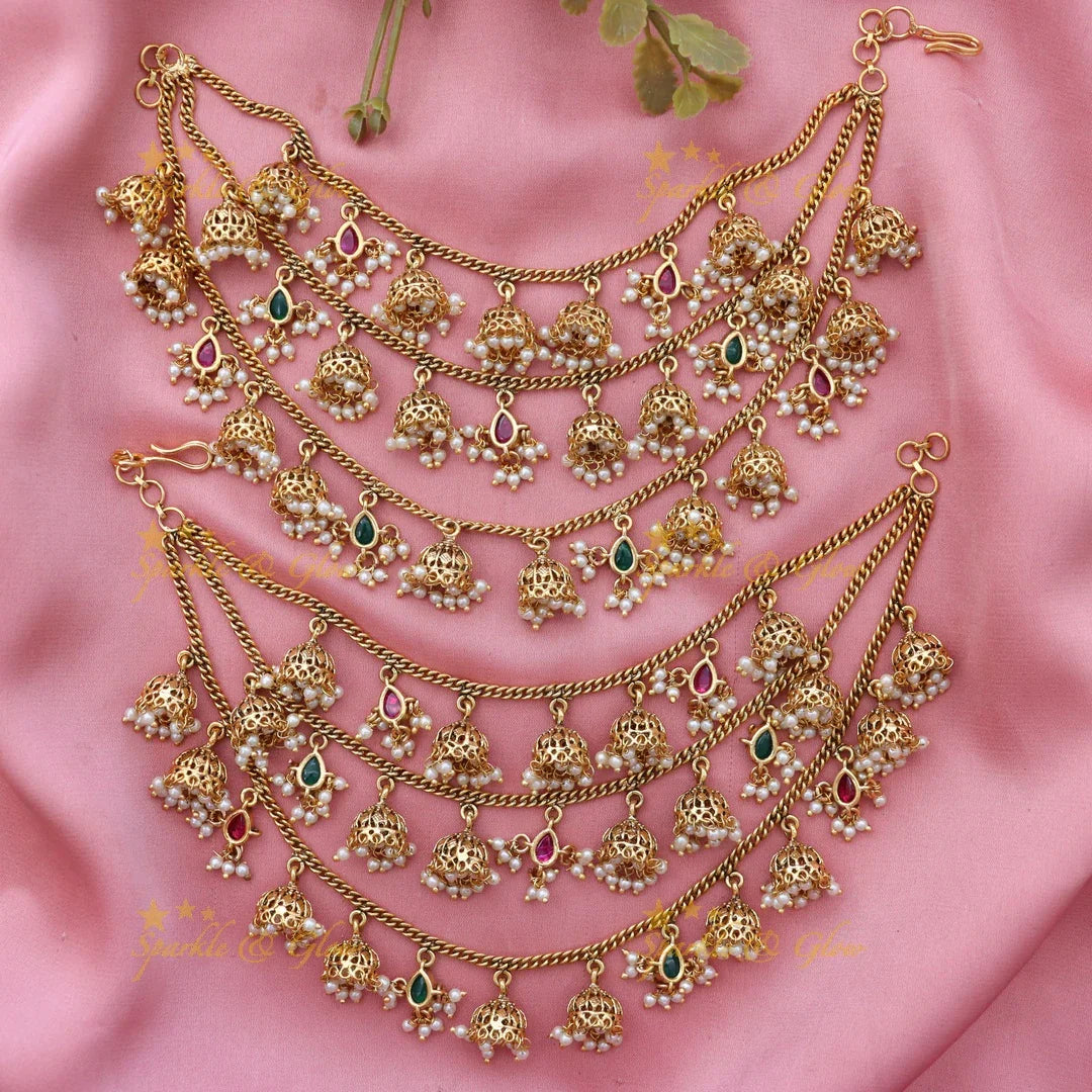 Exquisite Gold Alike Festive Ear Chains - New Arrival