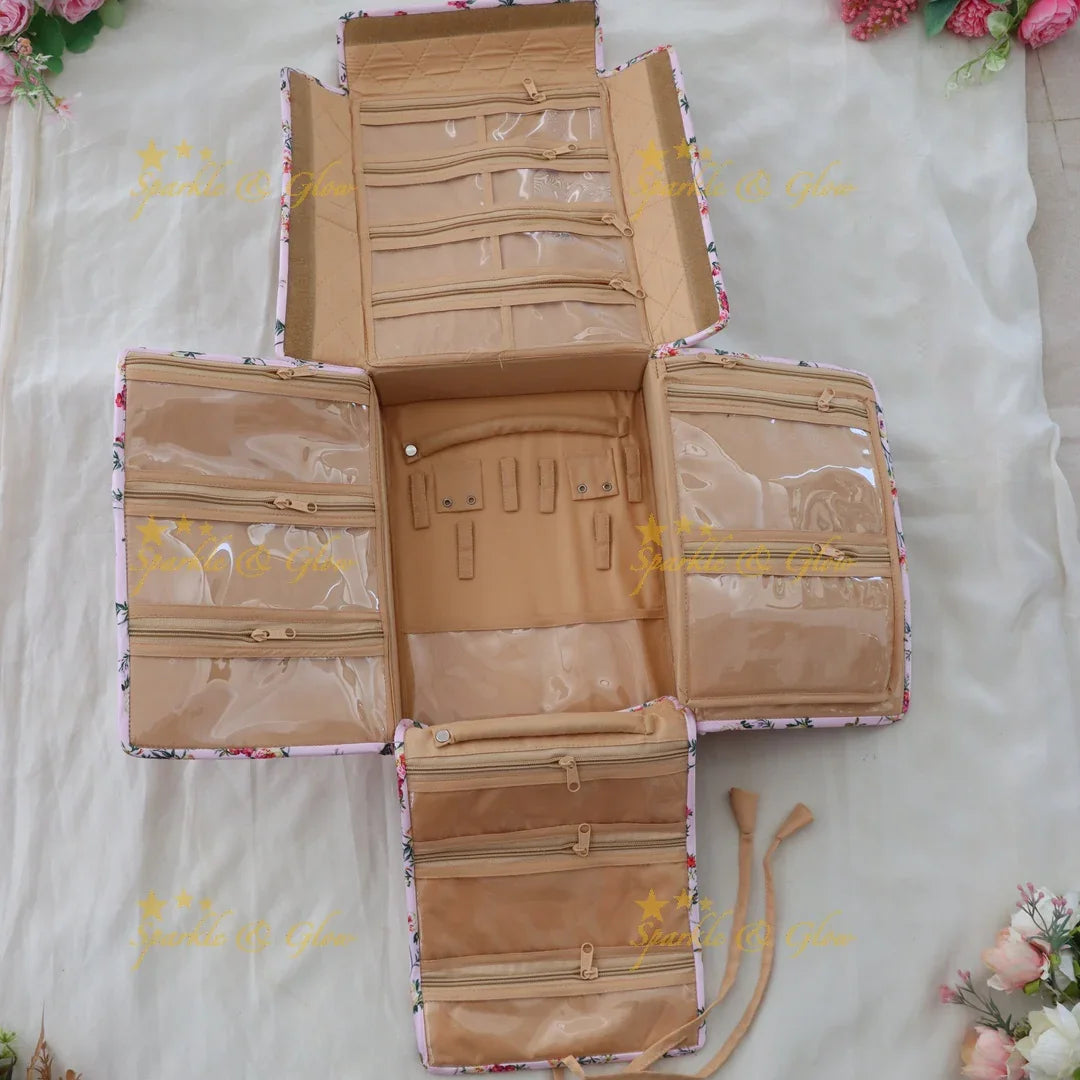 Elegant Floral Jewellery Pouch Organizer