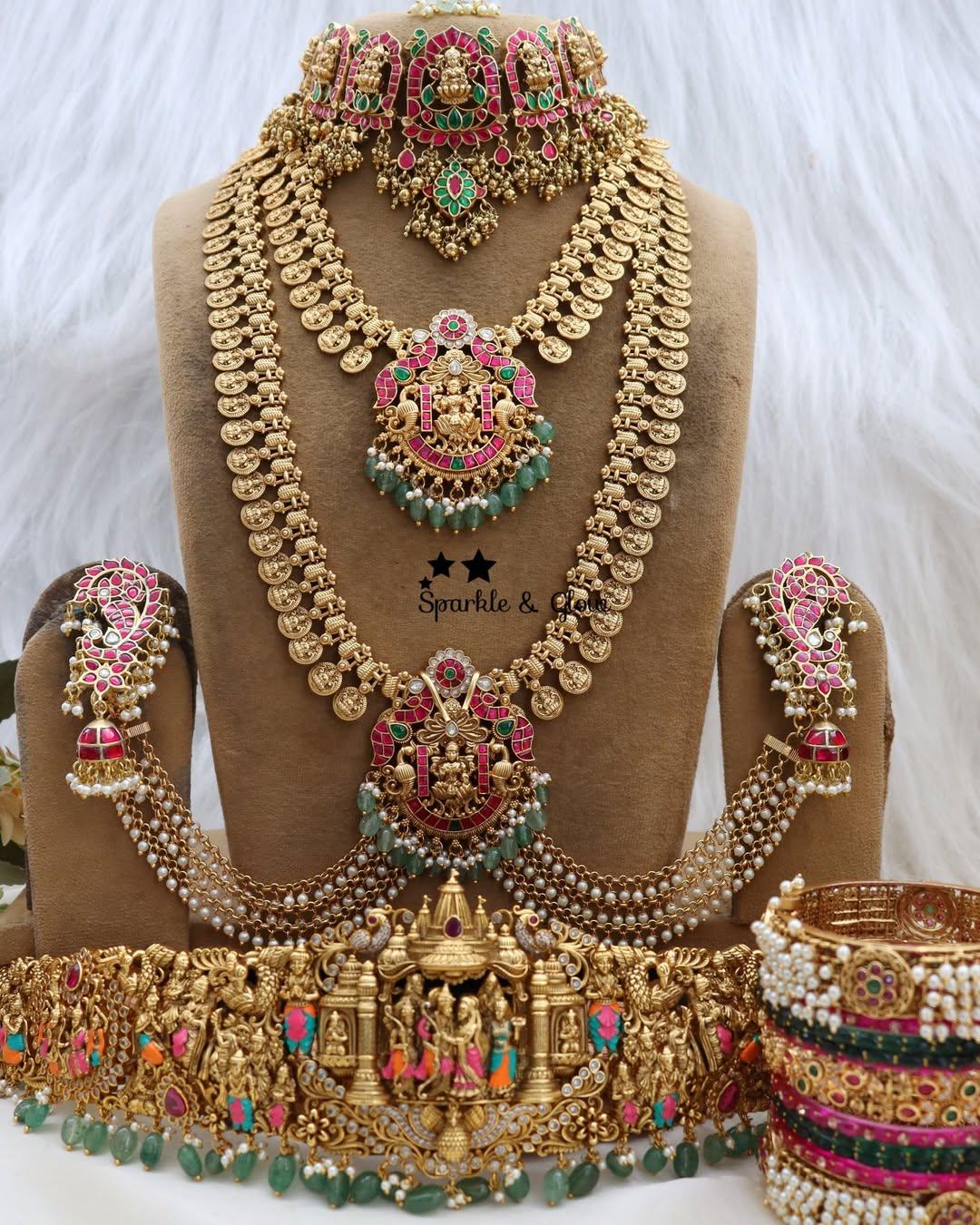 Stunning Jadau Kundan Lakshmi Coin Bridal Set