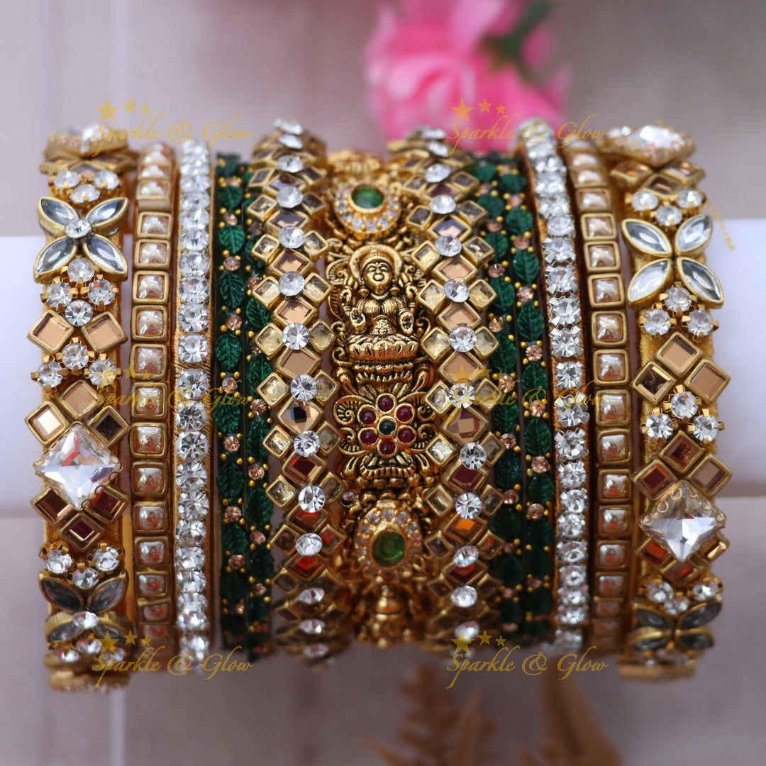 Exquisite Lakshmi Floral Bridal Bangle Set Online