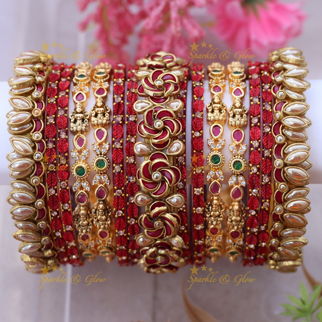 Luxurious Bridal Lakshmi Bangles Set for Weddings