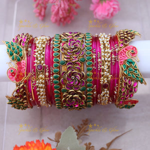 Glamorous Bridal Bangles with Stunning Pigeon Design