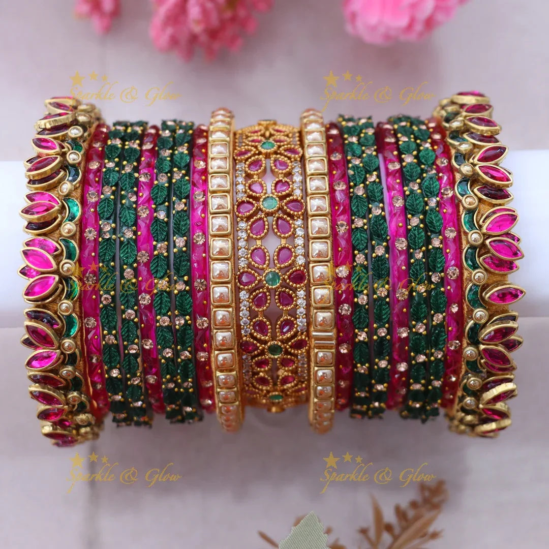 Exquisite Kemp Floral Bridal Bangles for Majestic Weddings